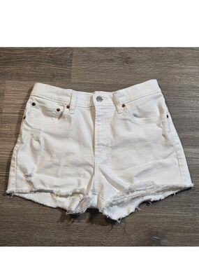 Levi's High Rise Shorts Womens Size 30 Distressed White Stretch Denim